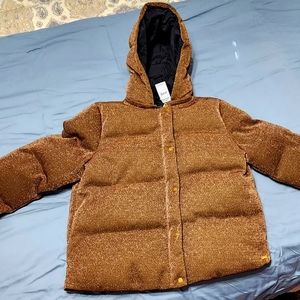 MAISON SCOTCH AND SODA SPARKLE PUFFER COÀT W/HOOD sz L NWT